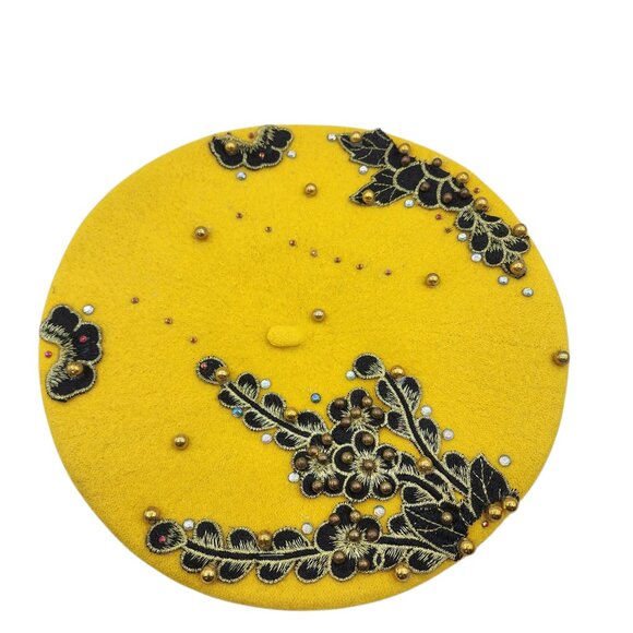 The Florida Beret Women's 100% Wool Beaded Embroidered Beret - OS - Picture 1 of 5